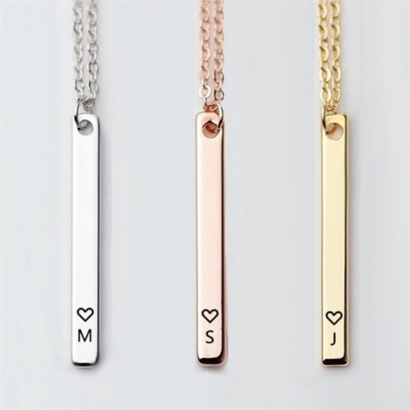 Custom A-Z Initial Letter Pendant Necklace – Gold Plated Chai