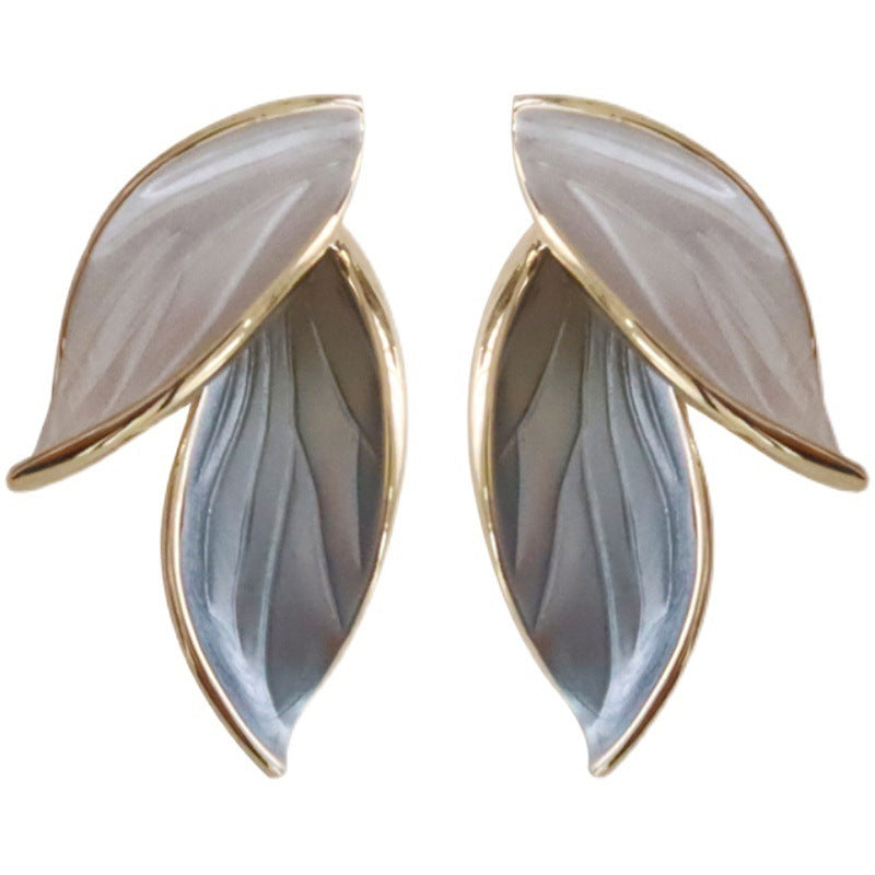 Wind Leaf Earrings Female Personality High-End Design Sense