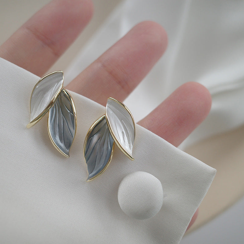 Wind Leaf Earrings Female Personality High-End Design Sense