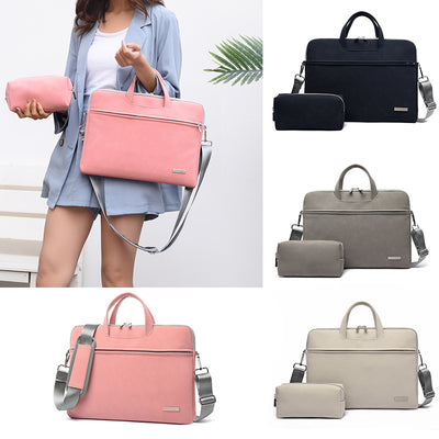 PU Leather Women Laptop Bag Notebook Carrying Case Briefcase