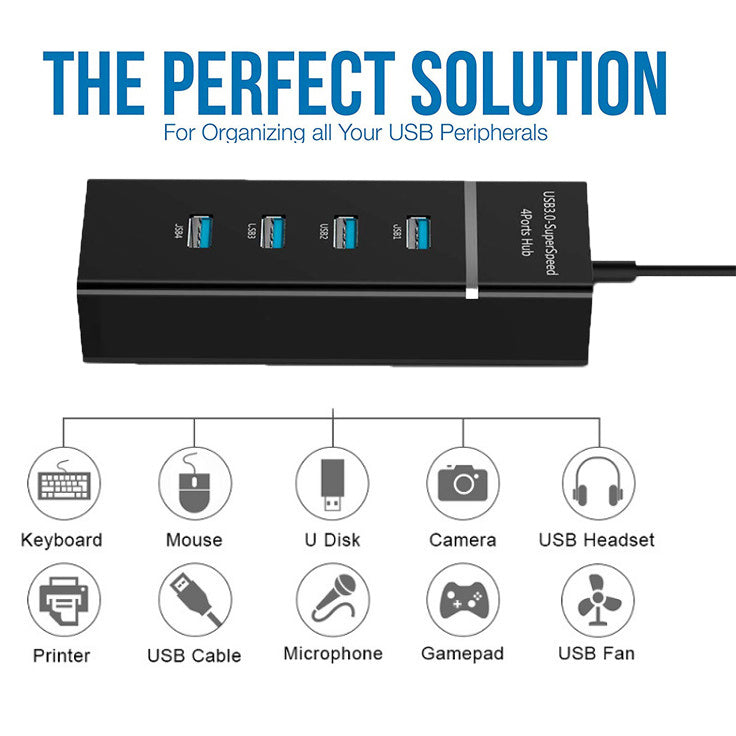 4 In 1 2.0 3.0 USB HUB Splitter High Speed Multi Splitter USB