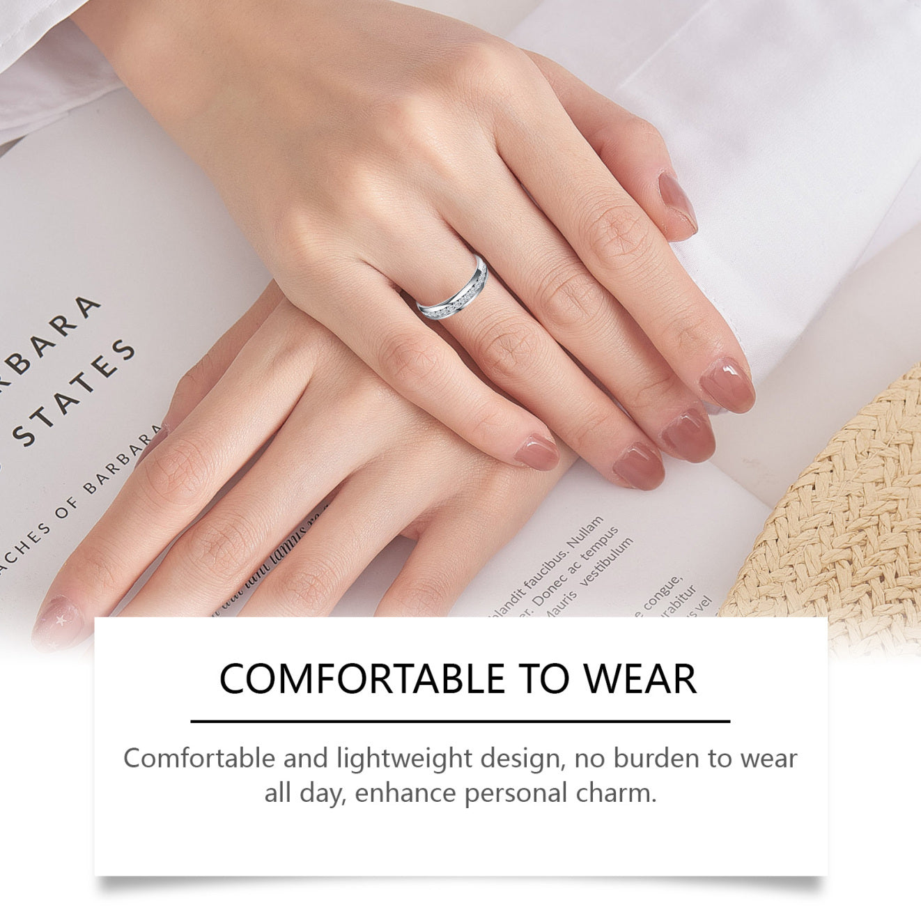 Hoexe Silver Dotted Diamond Ring Caring For Everyday Life, Comfortable To Wear, Sporty Rings For Men And Women