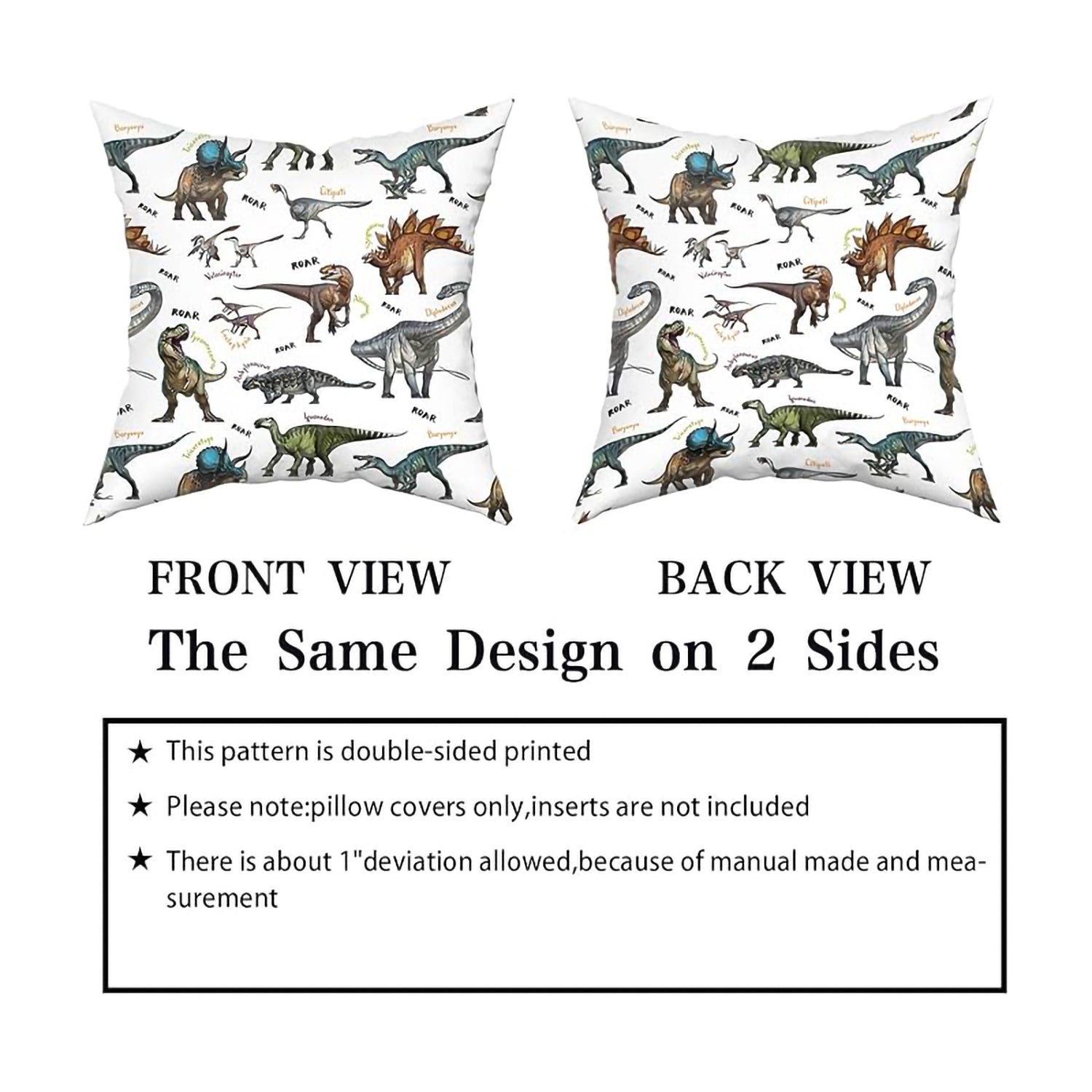 Wild Dinosaur Pillow Cover - Animal Dinosaur Pillowcase