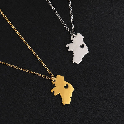Stainless Steel Peach Heart National Clavicle Chain