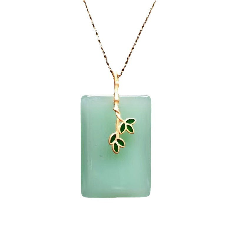 Mascot Ethnic Accessories Ancient Gold-plated Hetian Jade Necklace