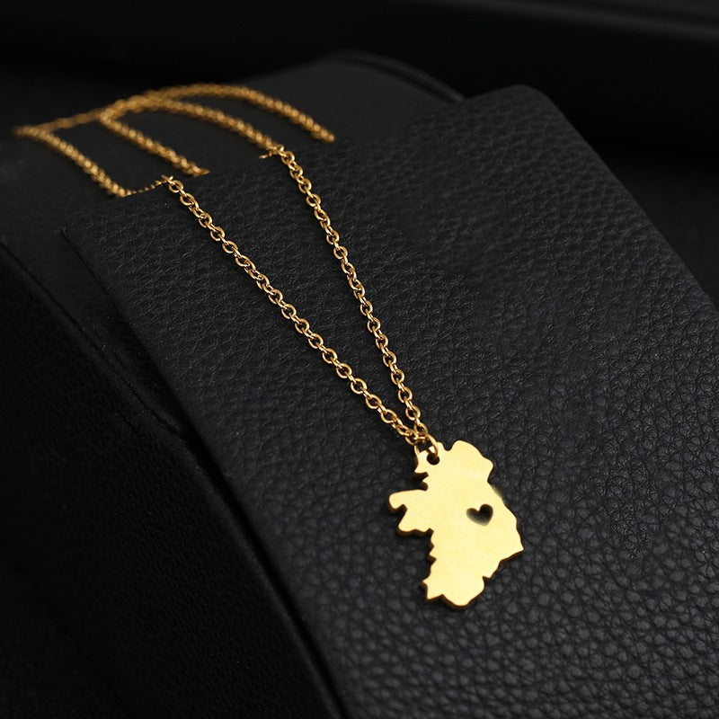 Stainless Steel Peach Heart National Clavicle Chain