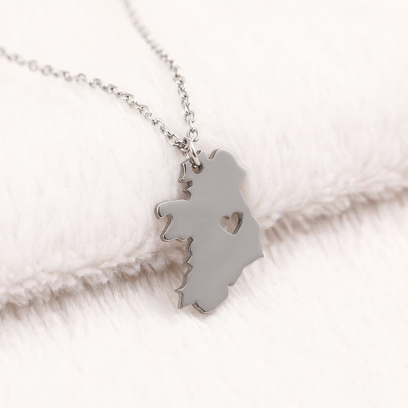 Stainless Steel Peach Heart National Clavicle Chain