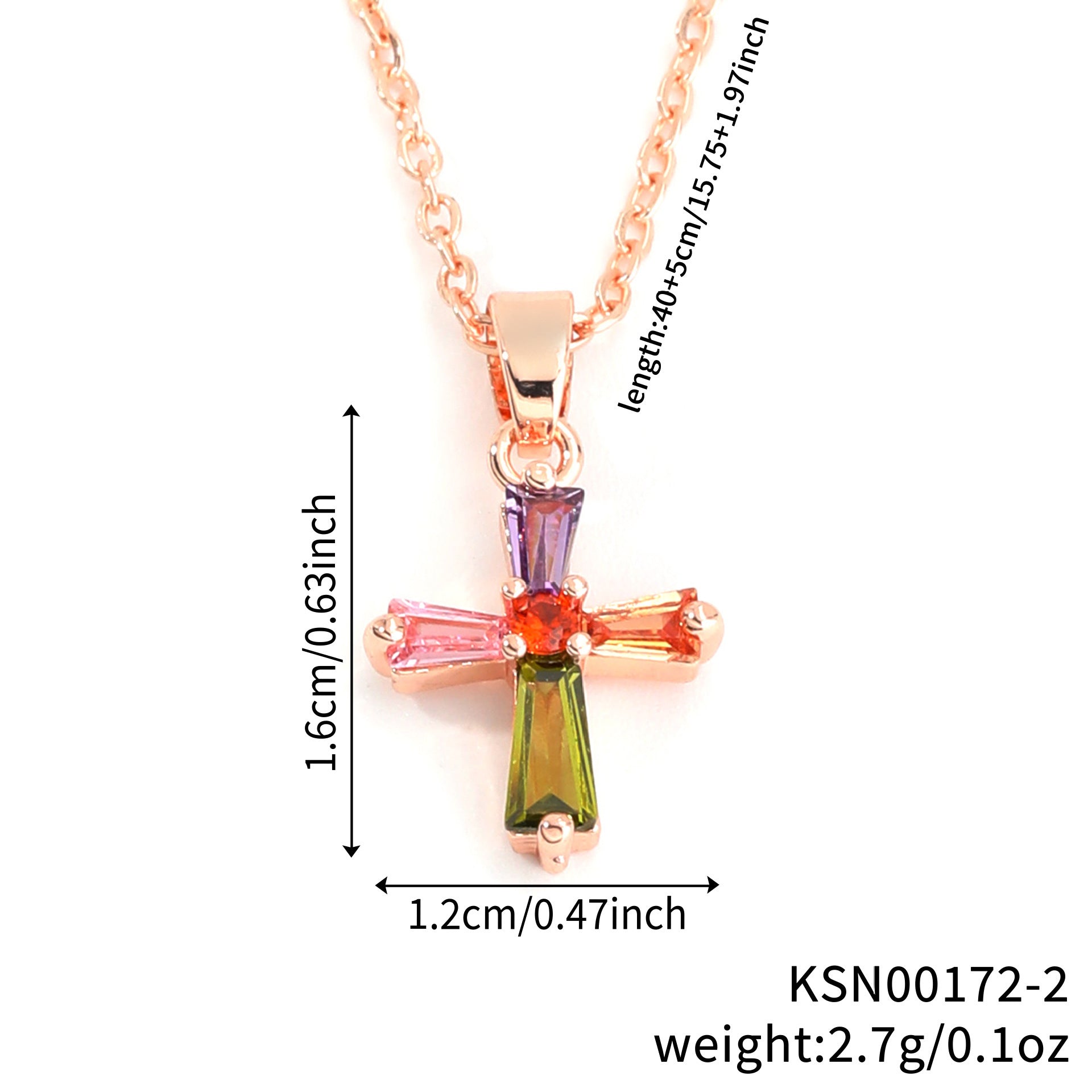 Colorful Copper Inlaid With Zircon Pendant Light Luxury Simple Personalized All-match Necklace