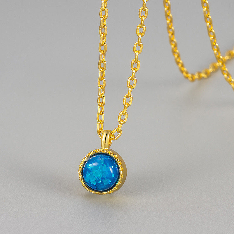 Opal Necklace Clavicle Chain Female